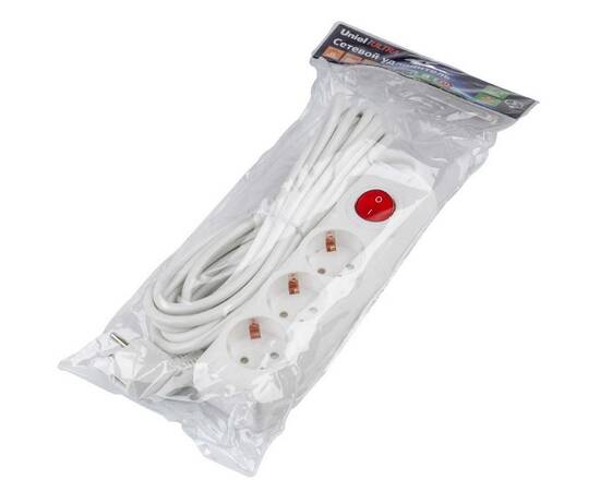 Удлинитель Uniel Ultra 3гн х 5м с/з S-GCU3-5B White UL-00010018, изображение 3