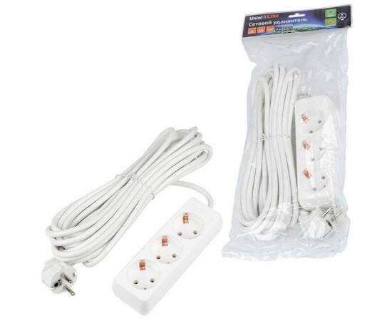 Удлинитель Uniel Ultra 3гн х 7м с/з S-GCU3-7 White UL-00010003, изображение 3