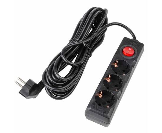 Удлинитель Uniel Ultra 3гн х 7м с/з S-GCU3-7B Black UL-00010020