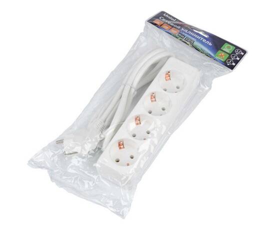 Удлинитель Uniel Ultra 4гн х 1,5м с/з S-GCU4-1,5 White UL-00010005, изображение 2