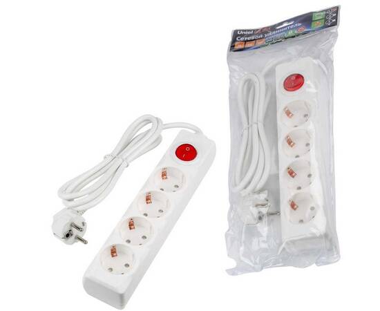 Удлинитель Uniel Ultra 4гн х 1,5м с/з S-GCU4-1,5B White UL-00010021, изображение 3