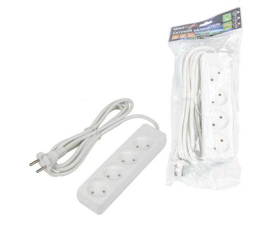 Удлинитель Uniel Ultra 4гн х 3м б/з S-CU4-3 White UL-00009988, изображение 2