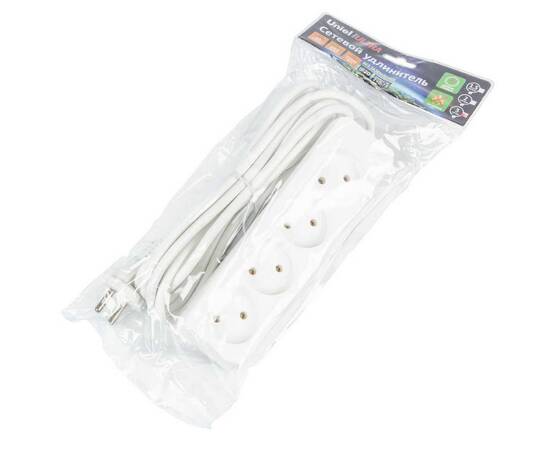 Удлинитель Uniel Ultra 4гн х 3м б/з S-CU4-3 White UL-00009988, изображение 3