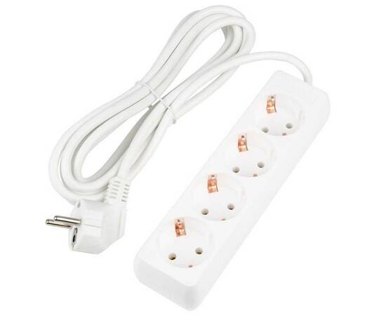 Удлинитель Uniel Ultra 4гн х 3м с/з S-GCU4-3 White UL-00010006