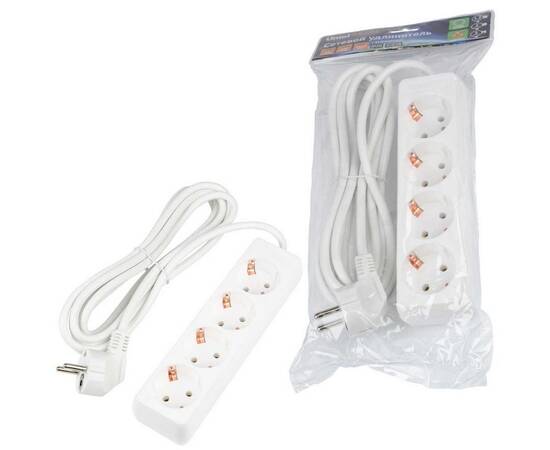 Удлинитель Uniel Ultra 4гн х 3м с/з S-GCU4-3 White UL-00010006, изображение 2