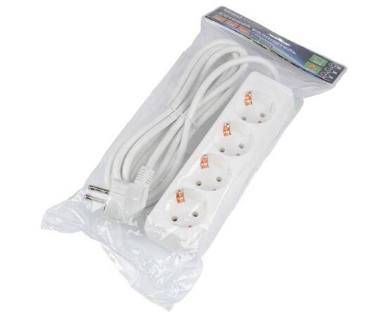 Удлинитель Uniel Ultra 4гн х 3м с/з S-GCU4-3 White UL-00010006, изображение 3