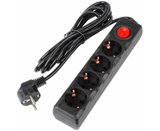 Удлинитель Uniel Ultra 4гн х 3м с/з S-GCU4-3B Black UL-00010023
