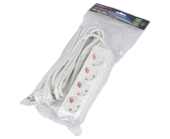 Удлинитель Uniel Ultra 4гн х 5м с/з S-GCU4-5 White UL-00010007, изображение 2