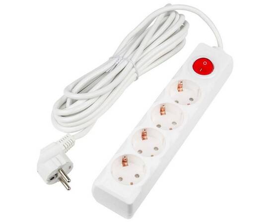 Удлинитель Uniel Ultra 4гн х 5м с/з S-GCU4-5B White UL-00010024