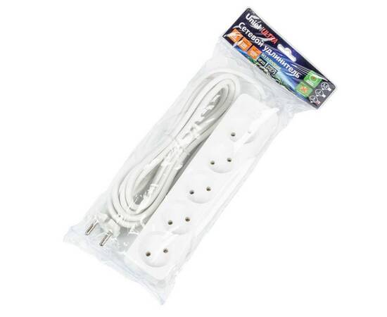 Удлинитель Uniel Ultra 5гн х 3м б/з S-CU5-3 White UL-00009990, изображение 3