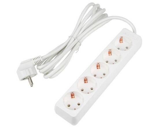Удлинитель Uniel Ultra 5гн х 3м с/з S-GCU5-3 White UL-00010008