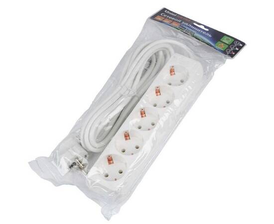 Удлинитель Uniel Ultra 5гн х 3м с/з S-GCU5-3 White UL-00010008, изображение 2