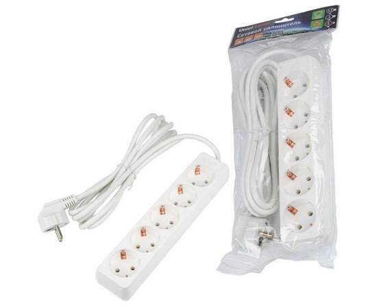 Удлинитель Uniel Ultra 5гн х 3м с/з S-GCU5-3 White UL-00010008, изображение 3