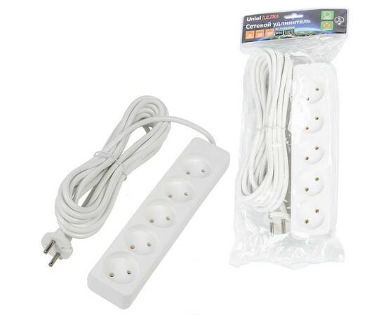 Удлинитель Uniel Ultra 5гн х 5м б/з S-CU5-5 White UL-00009991, изображение 2