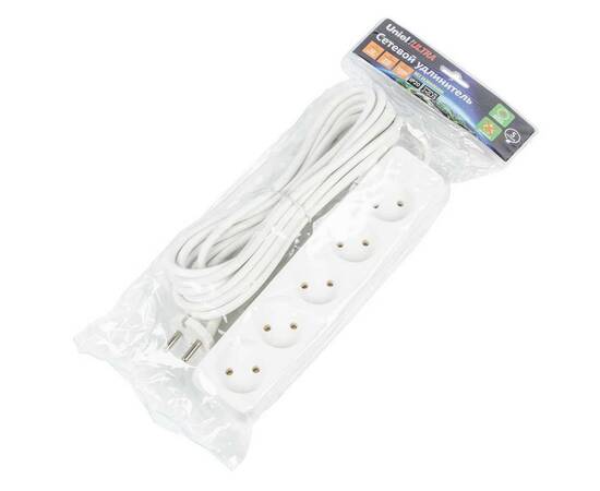 Удлинитель Uniel Ultra 5гн х 5м б/з S-CU5-5 White UL-00009991, изображение 3