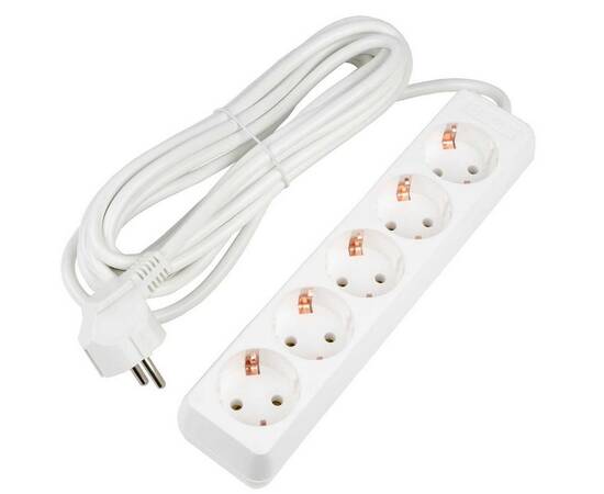 Удлинитель Uniel Ultra 5гн х 5м с/з S-GCU5-5 White UL-00010009