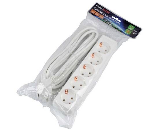 Удлинитель Uniel Ultra 5гн х 5м с/з S-GCU5-5 White UL-00010009, изображение 2