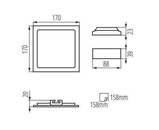 Встраиваемый светодиодный светильник Kanlux KATRO V2LED 12W-NW-W 28940, изображение 5