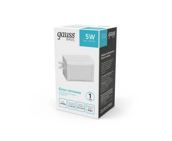 Блок питания Gauss 5W 12V IP67 BT520, изображение 4
