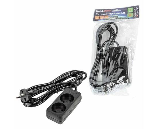 Удлинитель Uniel Ultra 2гн х 2м б/з S-CU2-3 Black UL-00009976, изображение 3