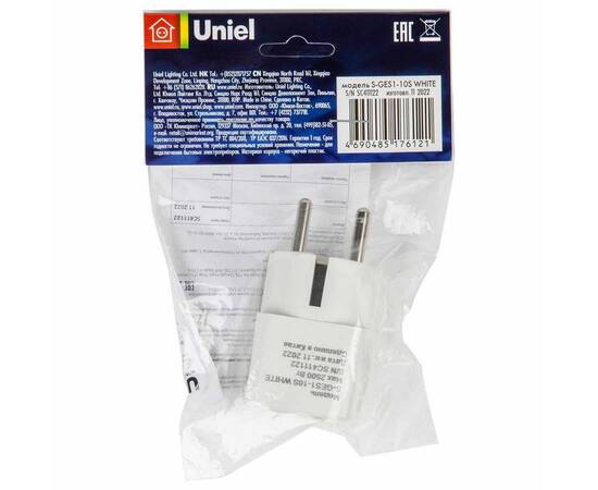 Переходник сетевой Uniel 1гн с/з S-GES1-10S White UL-00010561, изображение 3