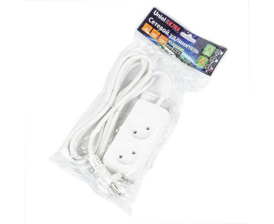 Удлинитель Uniel Ultra 2гн х 3м б/з S-CU2-3 White UL-00009977, изображение 2