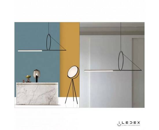 Подвесной светодиодный светильник iLedex Zoom 8075P/S-18W-3000K MBK-WH, изображение 4