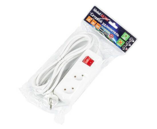 Удлинитель Uniel Ultra 2гн х 3м б/з S-CU2-3B White UL-00009992, изображение 2