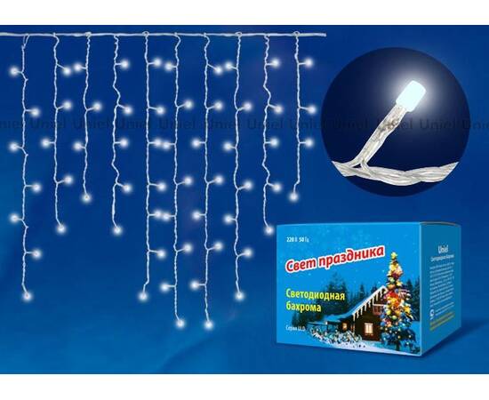 Уличная светодиодная гирлянда Uniel бахрома 220V теплый белый ULD-B3010-200/SWK Warm White IP67 UL-00003679