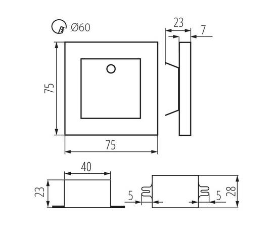 Подсветка лестницы Kanlux APUS LED PIR B-WW 29857, изображение 4