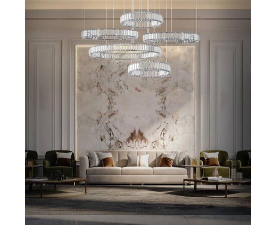 Подвесная светодиодная люстра Loft IT Crystal ring 10135/5 Chrome, изображение 3