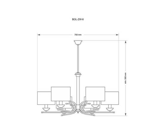 Подвесная люстра Kutek Mood Bolt BOL-ZW-6(N), изображение 2