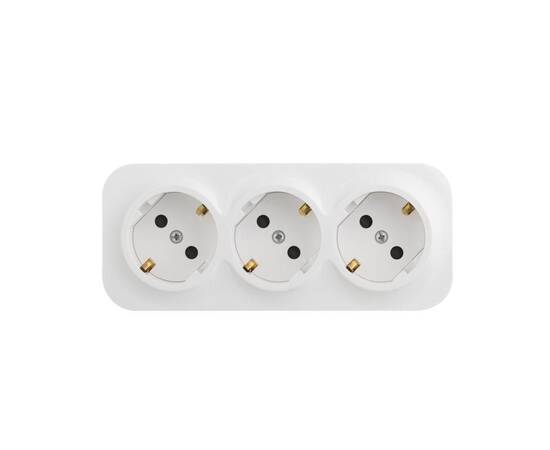Розетка 3х2К+З Legrand Quteo 16A 250V со шторками белая 782238