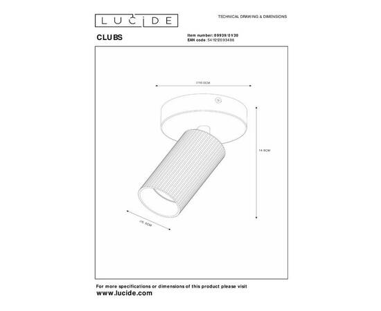 Спот Lucide CLUBS 09939/01/30, изображение 2