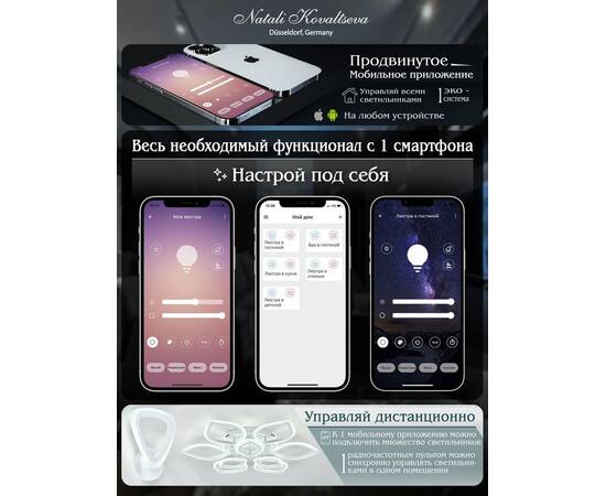 Подвесной светодиодный светильник Natali Kovaltseva Smart Нимбы Led Lamps 81261, изображение 2
