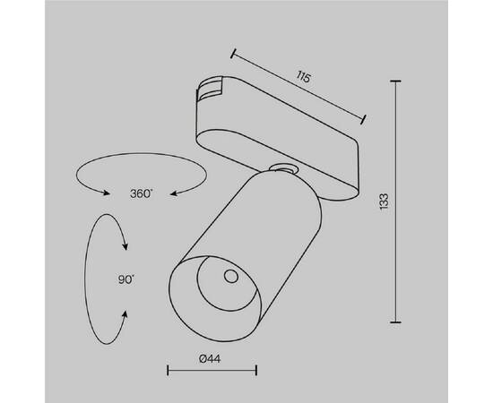 Трековый светодиодный светильник Maytoni Technical Radity Focus LED TR103-1-12W4K-M-W, изображение 8