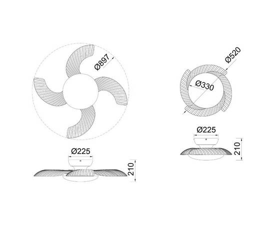 Потолочная светодиодная люстра-вентилятор Mantra ALOHA 8233, изображение 2
