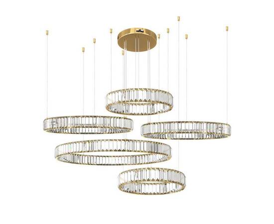 Подвесная светодиодная люстра Loft IT Crystal ring 10135/5 Gold