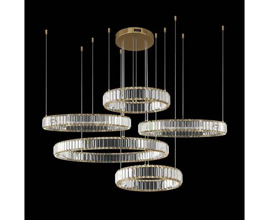 Подвесная светодиодная люстра Loft IT Crystal ring 10135/5 Gold, изображение 2