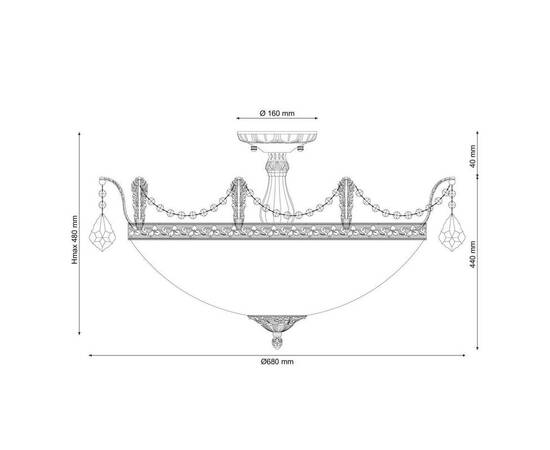 Потолочный светильник Lucia Tucci Barletta 182.10 D720 Coffe Gold, изображение 2