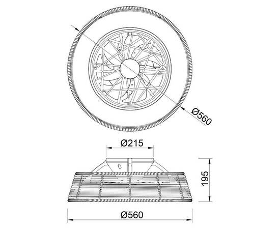 Потолочная светодиодная люстра-вентилятор Mantra INDONESIA 8225, изображение 2