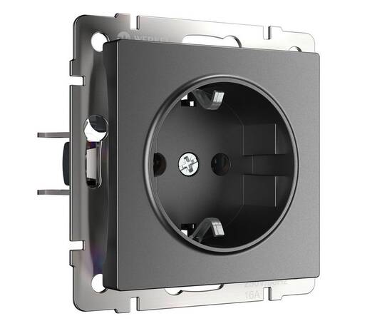 Розетка с заземлением Werkel графит W1171064 4690389194405
