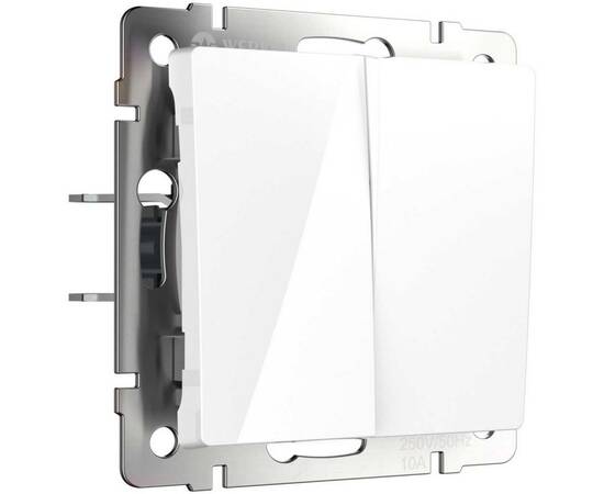 Выключатель двухклавишный с самовозвратом Werkel белый W1122401 4690389192319