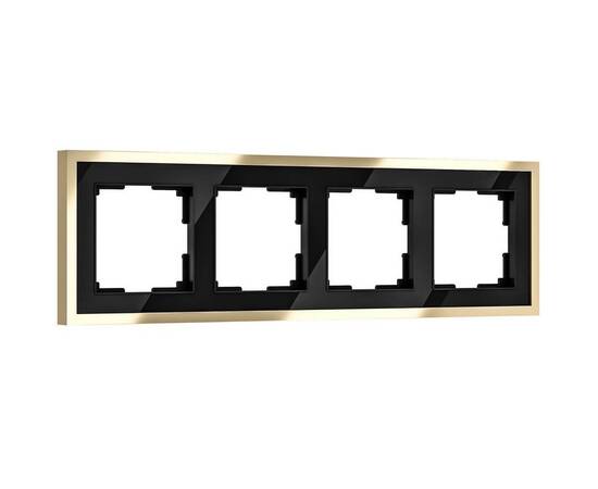 Рамка Werkel Baguette на 4 поста айвори черный/латунь W0042852 4690389193323