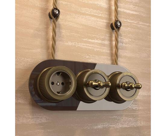 Выключатель Werkel двухклавишный на 4 положения Ретро W5720012 4690389166631, изображение 3