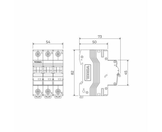 Автоматический выключатель Werkel 3P 32А C 4,5кА W903P324 4690389192920, изображение 2
