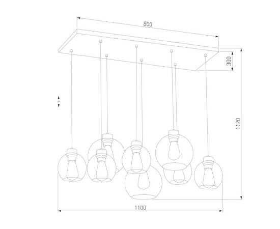 Подвесная люстра TK Lighting 4113 Cubus Graphite, изображение 2
