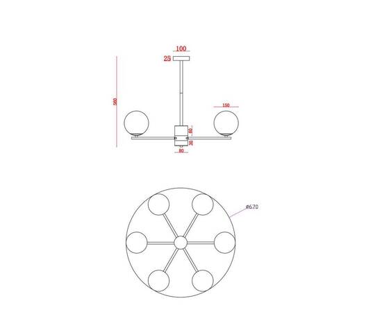 Подвесная люстра Freya Marble FR5230PL-06BS, изображение 2