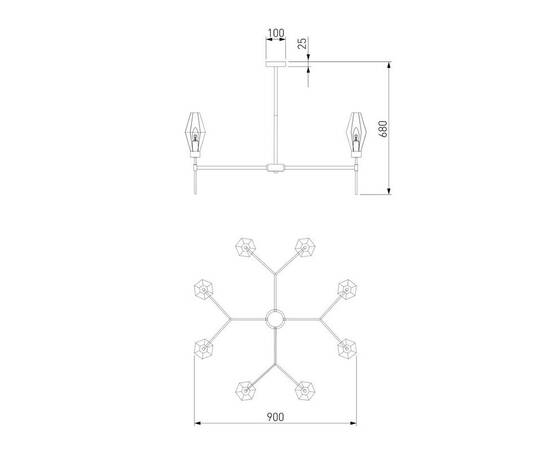 Потолочная люстра Eurosvet Prism 60143/8 хром, изображение 4