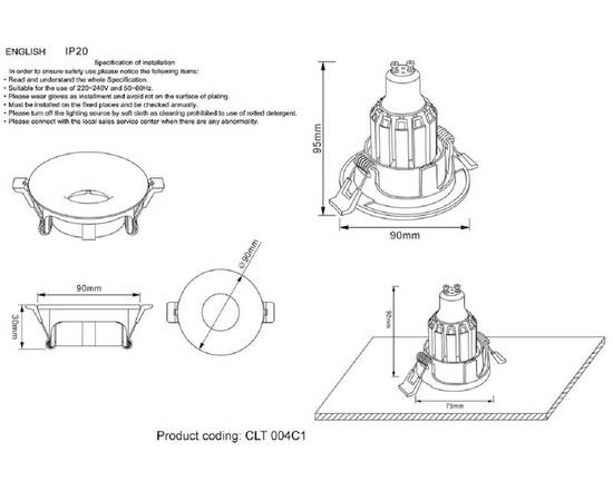Встраиваемый светильник Crystal Lux CLT 004C1 CH, изображение 4
